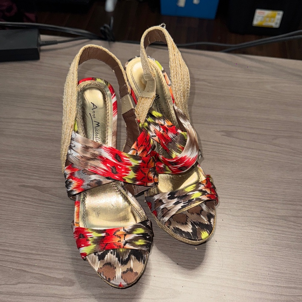 Ann Marino Multicolor Espadrille Sandals